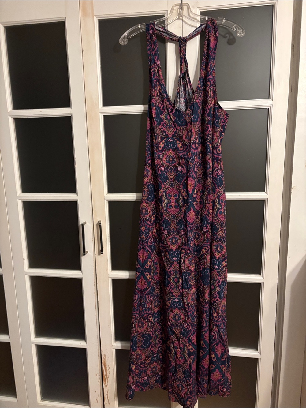 torrid Navy Maxi Dress with Pink Paisley Print